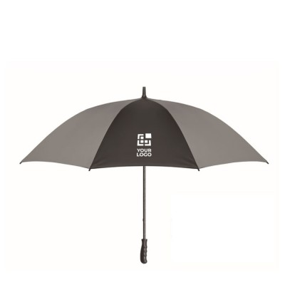 Paraguas de pongee reflectante con apertura manual y mango recto 30'' vista de impresión
