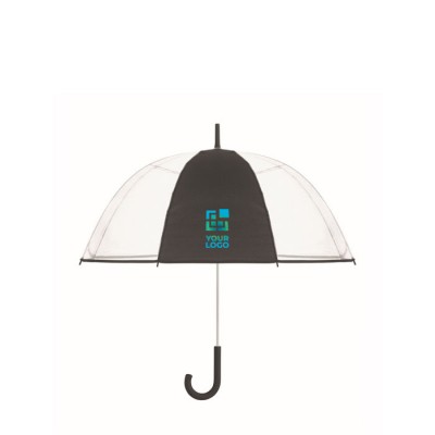 Paraguas transparente con 1 panel de poliéster y mango de goma 23