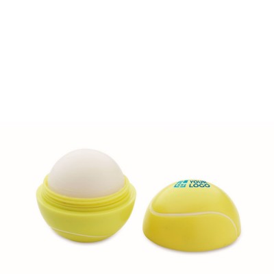Bálsamo labial de ABS en forma de pelota de tenis sabor vainilla SPF10