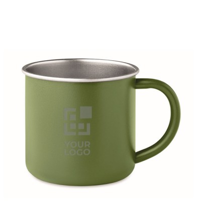 Taza de acero inoxidable reciclado con borde metalizado 300ml