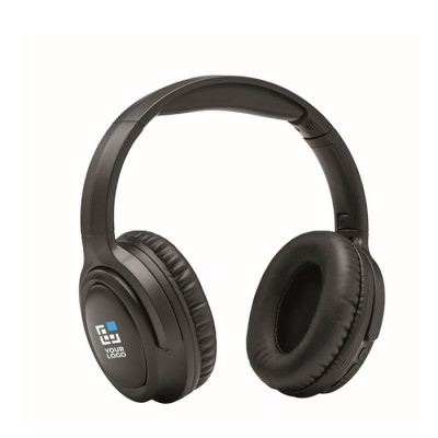 Auriculares inalámbricos plegables con manos libres y micrófono 17h color negro vista de impresión