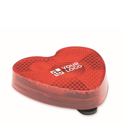 Reflector de luz roja en forma de corazón con clip para sujeción