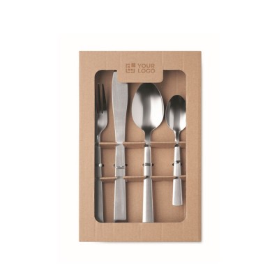 Cubertería de acero inoxidable para 4 personas con 16 piezas