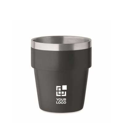 Vaso apilable hecho de acero inoxidable reciclado 250ml