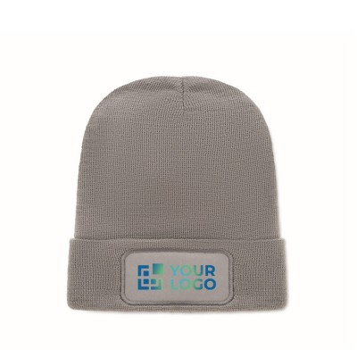 Gorro unisex de poliéster RPET con parche para personalización