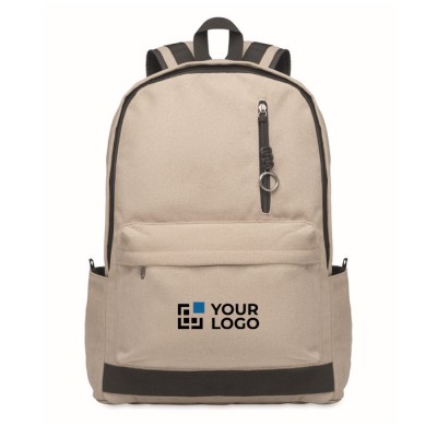 Mochila para portátil de algodón reciclado en colores clásicos 15