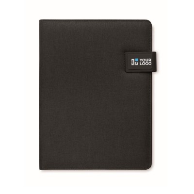 Portafolios de cuero con power bank y cargador inalámbrico A4