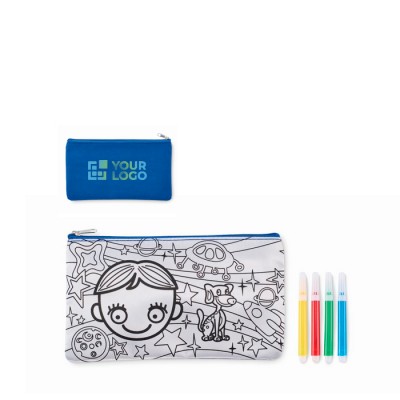 Estuche para lápices con figuras para pintar con rotuladores