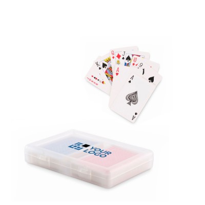 Set de 2 barajas de cartas de 54 cartas en estuche transparente