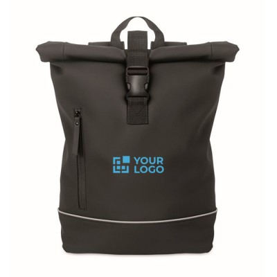 Mochila de cierre roll top con tira reflectante e impermeable 15