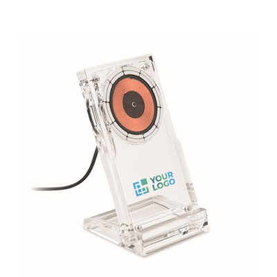 Soporte transparente para el teléfono con cargador inalámbrico 15W