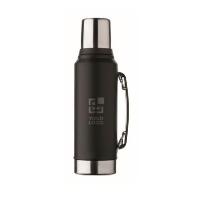 Termo de acero inoxidable reciclado con 1 vaso y asa lateral 1L