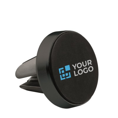 Soporte magnético para teléfono con logo color negro