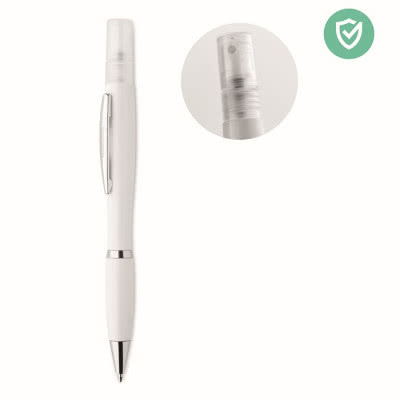 Bolígrafo con pulverizador promocional color blanco
