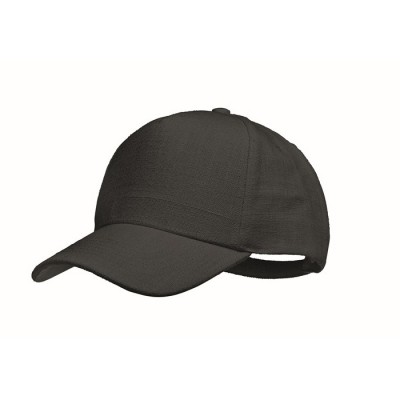 Gorra de béisbol de cáñamo personalizable color negro