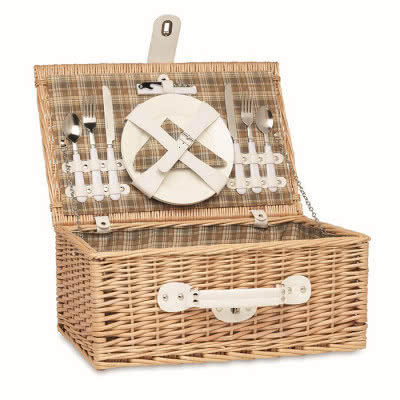 Kit de cesta de picnic personalizada color madera