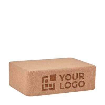 Bloque de yoga en corcho de color beige
