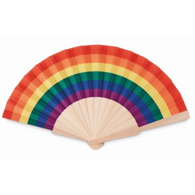 Abanico de madera arco iris color multicolor