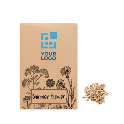 Sobre con semillas de flor silvestre color beige