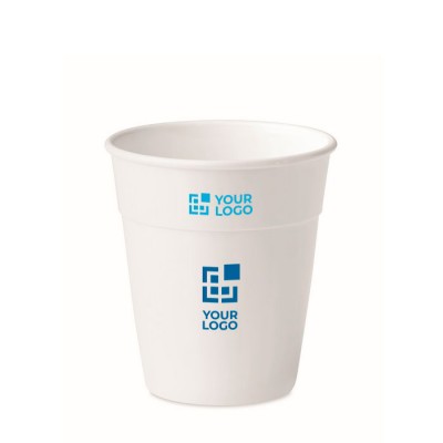 Vaso de plástico personalizado color blanco