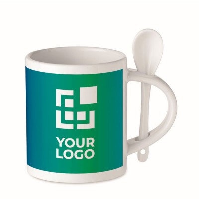 Taza sublimada con cuchara vista principal