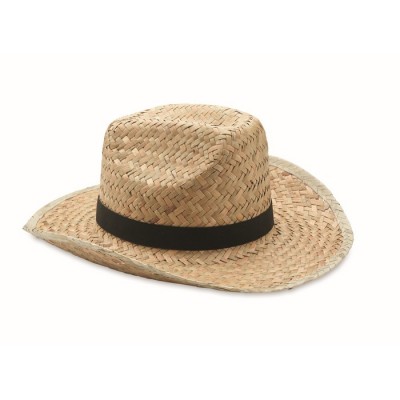 Sombrero de paja natural con forma vaquera