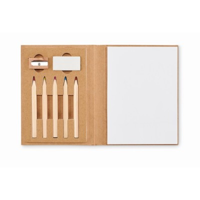 Kit para dibujar con hojas, colores y goma