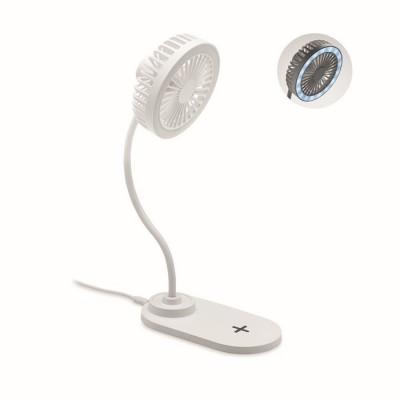 Ventilador de sobremesa con cargador color blanco