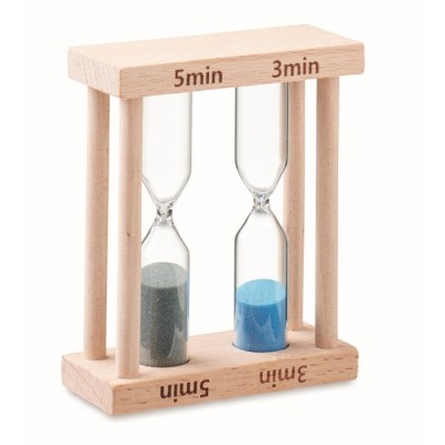 Reloj de arena de madera de dos tiempos