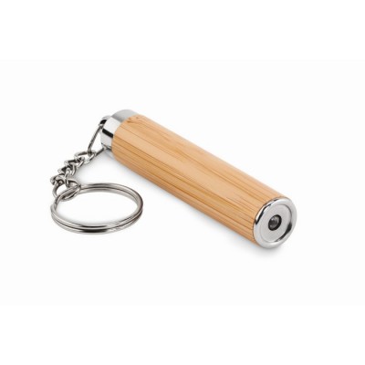 Llavero de bambú con linterna