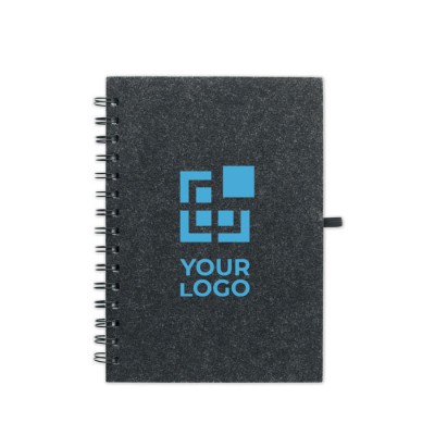 Libreta con tapa de fieltro y portabolígrafo A5 hojas a rayas