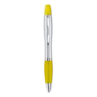 2 en 1 bolígrafo de colores con fosforito color Amarillo