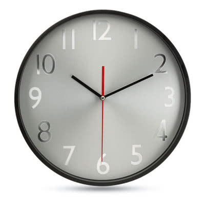 Reloj pared esfera plateada  