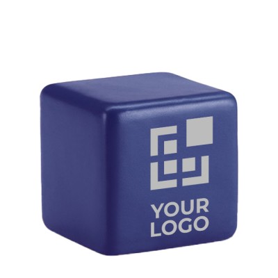 Cubo antiestrés personalizado con logo color Azul