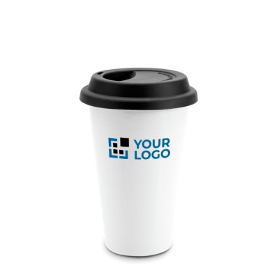 Taza personalizada con tapa de silicona color Negro