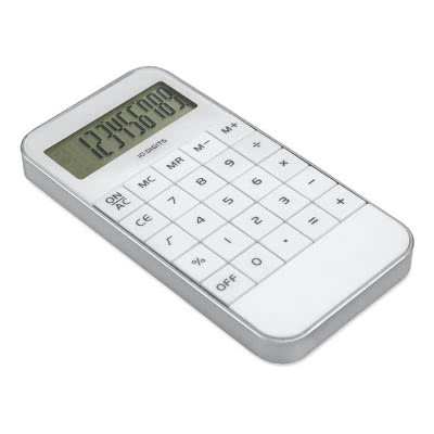 Calculadora promocional para empresas color Blanco
