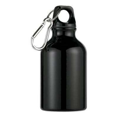 Botella de aluminio serigrafiada 300ml color Negro