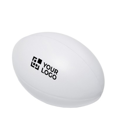 Pelota de rugby antiestrés para publicidad color Blanco