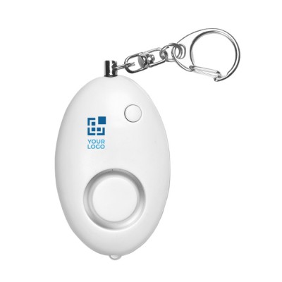 Mini alarma personal y llavero color Blanco