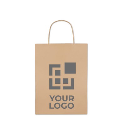 Bolsa de papel personalizada mediana color Beige