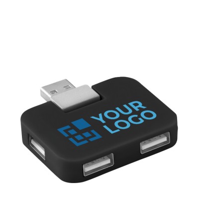 Hub personalizado USB 4 puertos color Negro