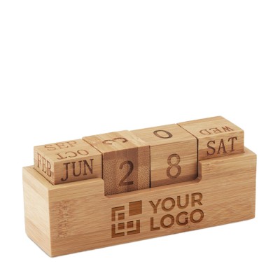 Calendario de madera para escritorio