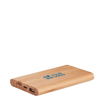 Batería externa personalizada de bambú 4000mAh color madera