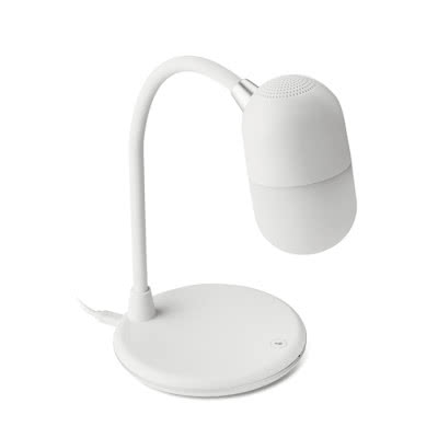 Lampara con función de carga inalámbrica color blanco