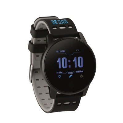 Reloj smartwatch con logotipo vista principal Reloj smartwatch con logotipo vista principal