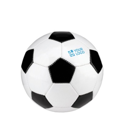 Pequeño balón de fútbol con logotipo color blanco