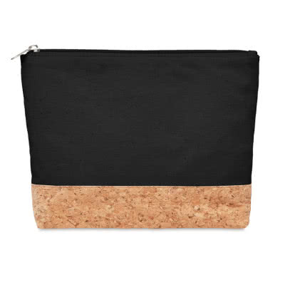 Neceser personalizado de algodón y corcho color negro