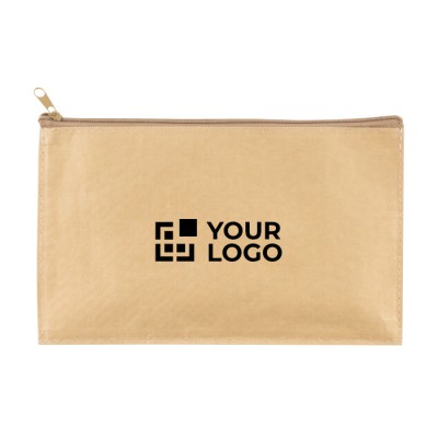 Estuche grande personalizado papel woven color beige