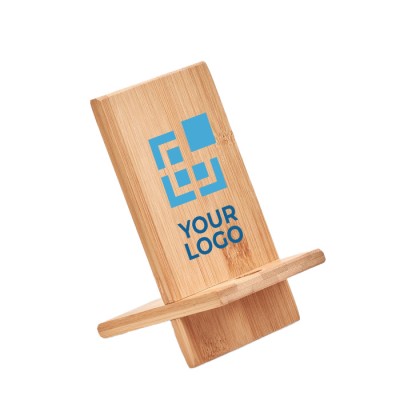Soporte de móvil personalizado de bambú color madera
