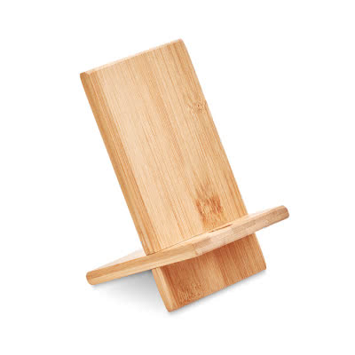 Soporte de móvil personalizado de bambú color madera